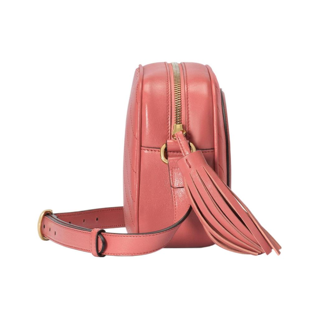 Gucci Blondie Interlocking Double G Logo Zipper Tassel Leather Crossbody Shoulder Bag Women bags Pink 742360-1IV0G-6701