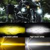 2Pcs Dual Color Light Motorcycle Mini Driving Light LED Headlight Projector  Scooter Lighting