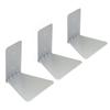 SET OF 3 CONCEAL BOOKSHELVES, SILVER METAL