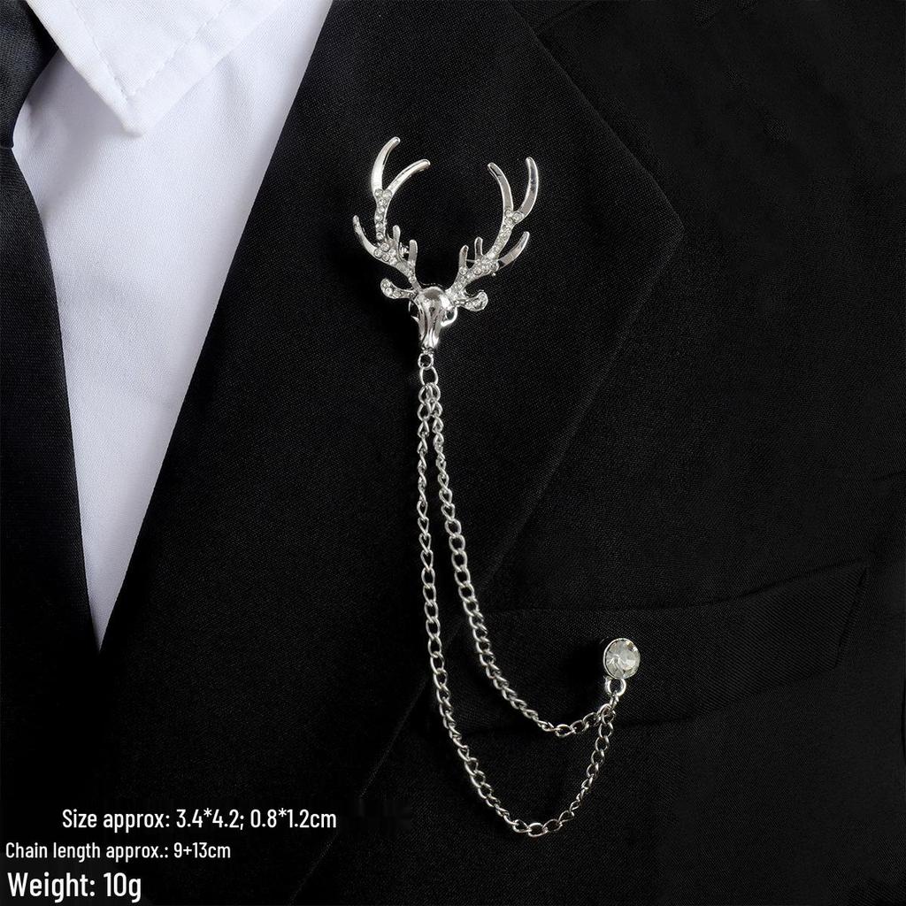 Baroque Rhinestone Pearl Corsage Necklace Brooch - Retro British Court Suit Accessory