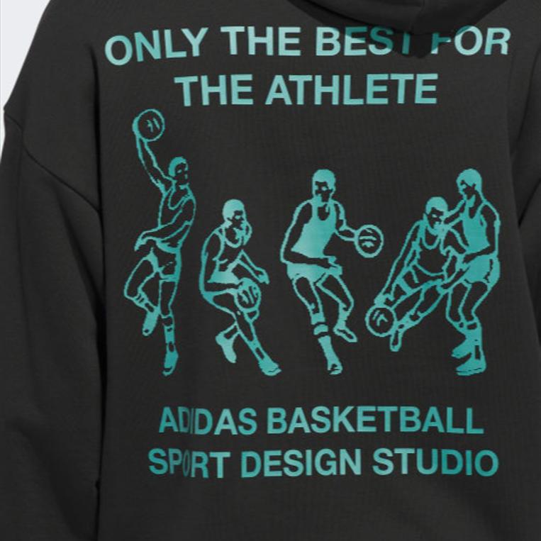 Adidas Originals Loose Fit Solid Color Hooded Long Sleeve Sweatshirt Unisex Sweatshirt Black JY3653