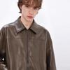 gxgjeans Men's 2025 Spring Lapel PU Leather Jacket