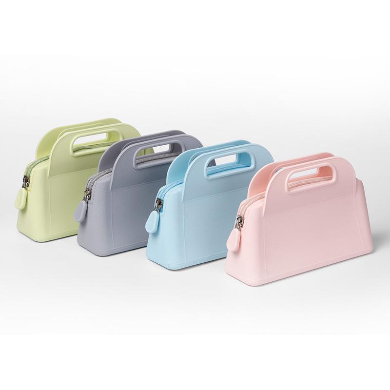 Silicone Handbag Women'S Cosmetic Bag Silicone Zipper Cosmetic Bag Travel Women'S Makeup Brush Holder Organizer Cosmetic Bag