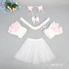 Fluffy Cat Ears Headband With Paw Gloves Tail Set Costume Party Cosplay Animal Themed Event