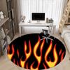 1pc Flame Art Office Round Area Rug,  Mat Suitable For Office, Under Office Chairs Bedroom Living Room Home Decor, Room Deco