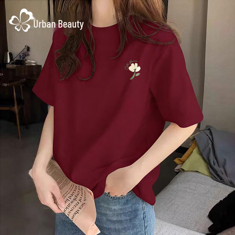 Women's Casual Cotton T-Shirt with Time Flower Graphic