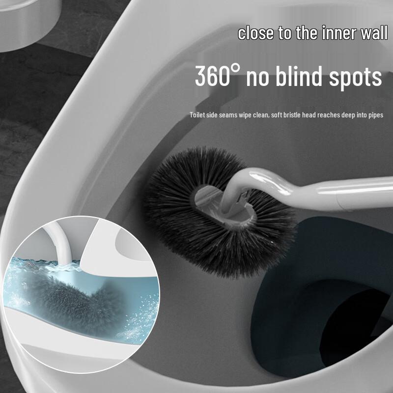 Long Handle Soft Bristle Toilet Brush with Base