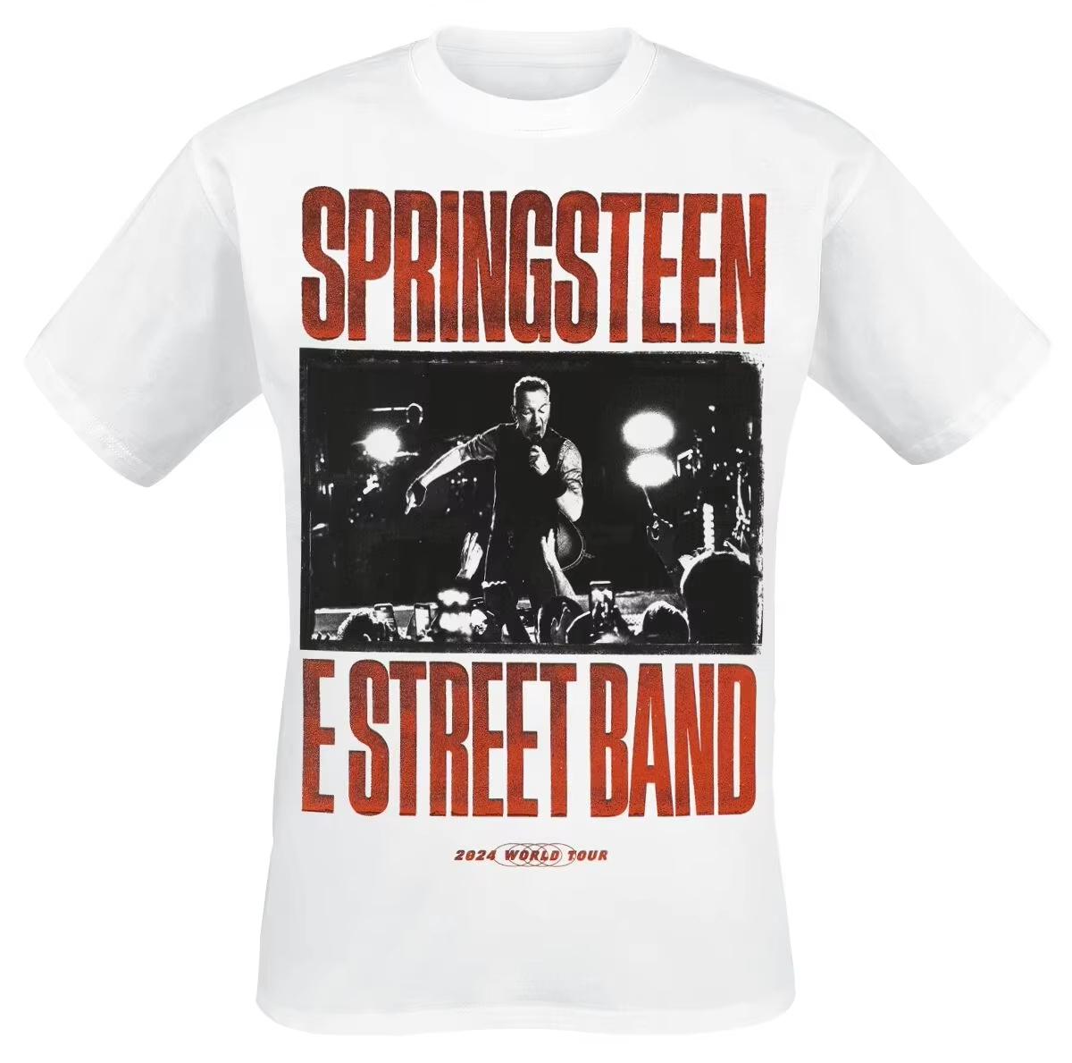 

Guitar Bruce Springsteen Men Trendy Printed Brand Pure Cotton T-shirt Short Sleeve Unisex Round Neck Versatile Loose Tee 4XL