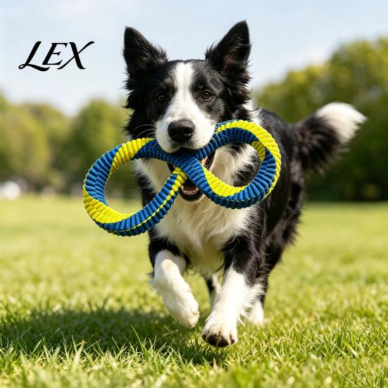 Exercise Toys for Pet Dogs Dog Tug Toy, Nylon 8-Shaped Chew Interactive Teeth Cleaning Training Rope Aggressive Chewers, Outdoor Training, of
