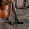 Módní luxusní sandály na vysokém podpatku, designové letní dámské sandály, módní špičaté pantofle, dámské elegantní sandály na vysokém podpatku