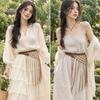 Braided Waist Belt with Fringe Tassels Adjustable Buckle Closure Fringed for