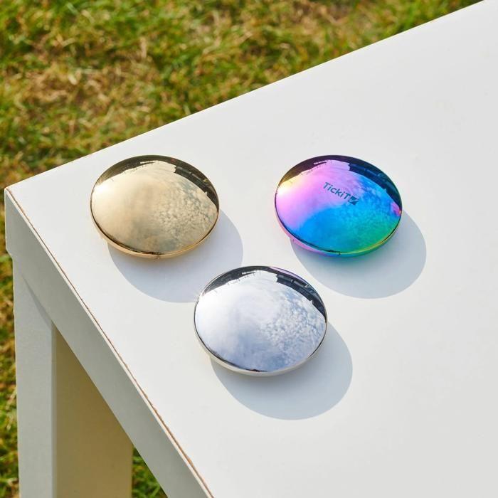 Sensorische Klangtasten - TICKIT - 3 Stück - Edelstahl - Spiegelpoliert - Mehrfarbig