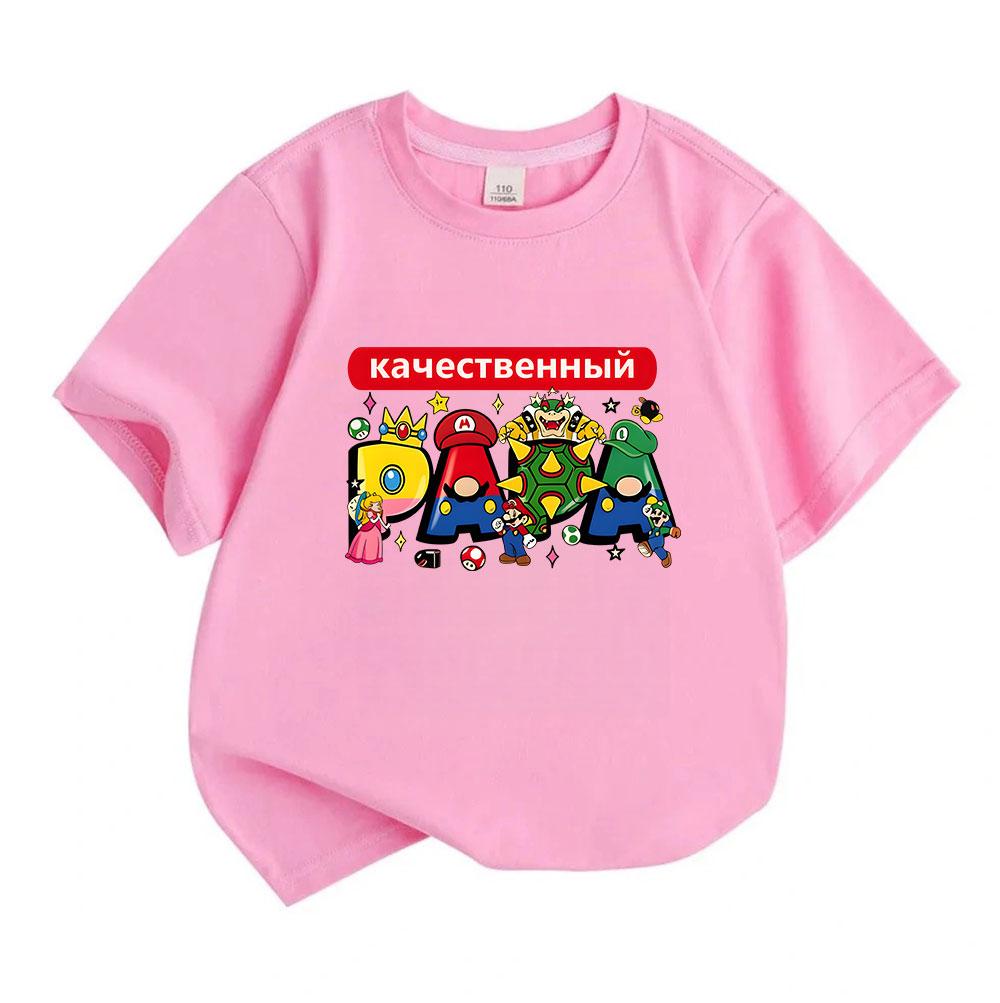 Kids Boys Girls 100% Cotton Crew Neck Short Sleeve T-Shirt, Funny Cartoon Game Character Printed Casual Soft Breathable Tee Shirt for Daily Playwear G