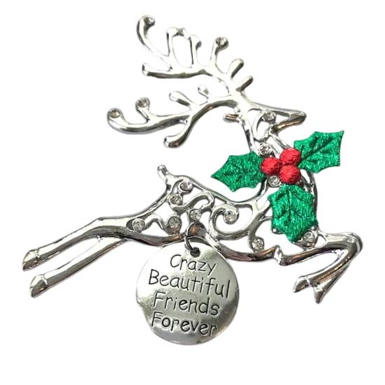 Christmas Tree Alloy Hanging Decoration Girl Love Heart Snowman Reindeer Shape Hanging Ornament Friends Family Neighbors Holiday Gift
