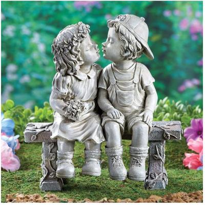 Boys and Girls, Youth, Confusion, Benches, Artistic Courtyard Resin Ornaments, Youthful Excitement, White Decorative Courtyard