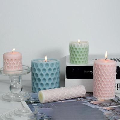 Cylinder Honeycomb Silicone Mold DIY Wax Clay Cake X3UC