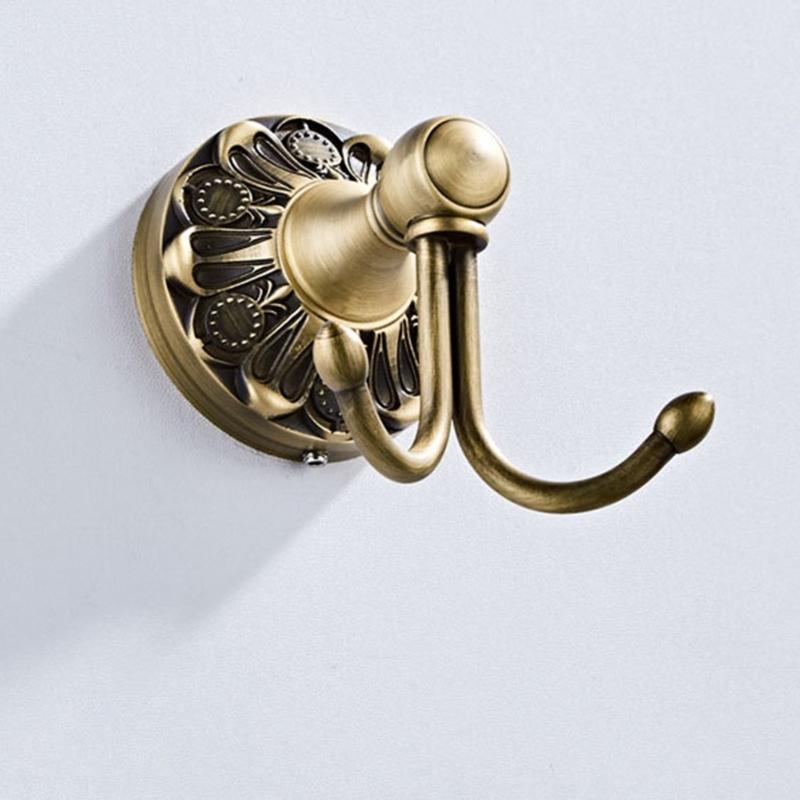 Decorative Brass Entryway Coat Hook Heavy Duty Metal Wall Mounted Hangers Simple Installs for Jackets Bags Homes Office