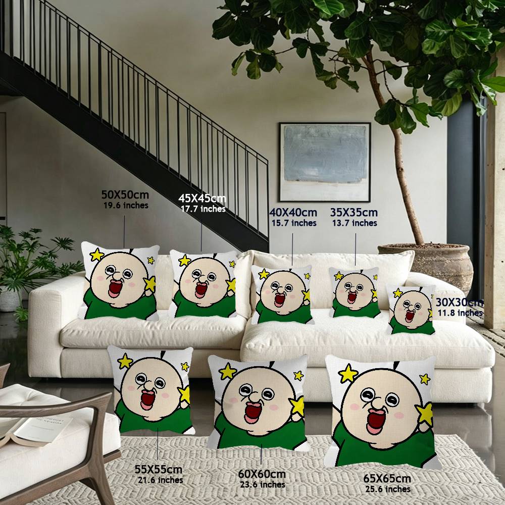 Funny Bbangbbangs Diary Cartoon Comfortable soft Pillow Case for Sofa Living Room Home Decor Protective Covers