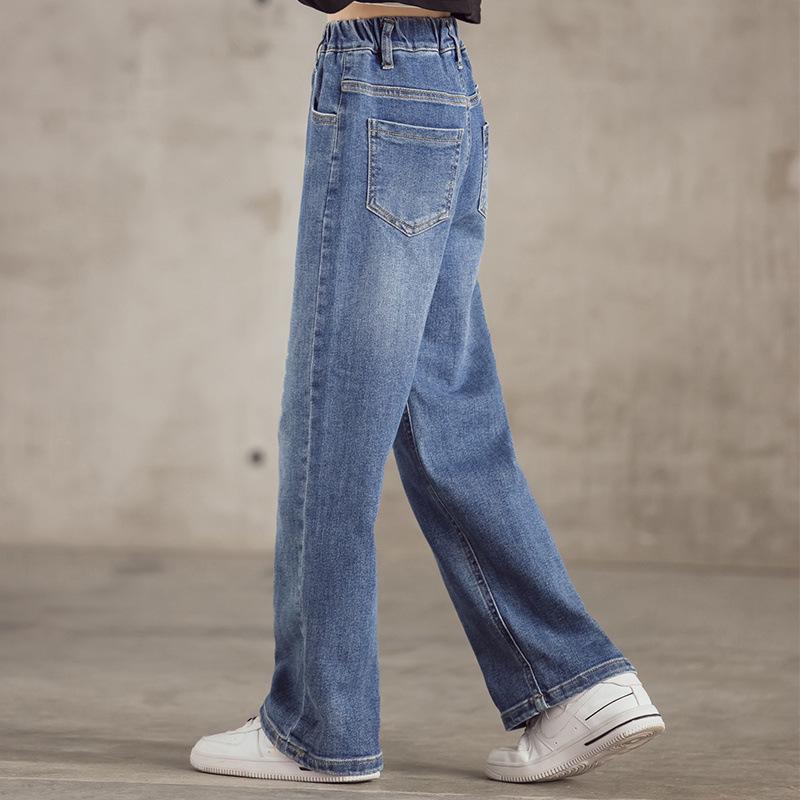 2023 Trendy Girls' Loose Straight-Leg Jeans - Autumn Korean Style Casual Long Pants