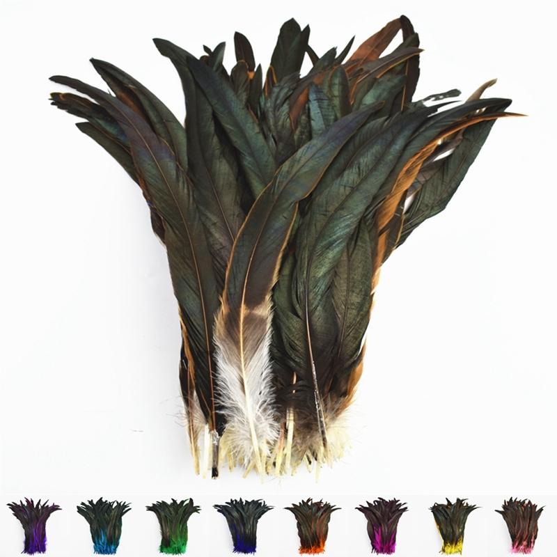 100Pcs Natural Rooster Feathers for Decoration 25-35cm 10-12" Chicken Pheasant Carnival Handicraft Accessories Decor For Clothes