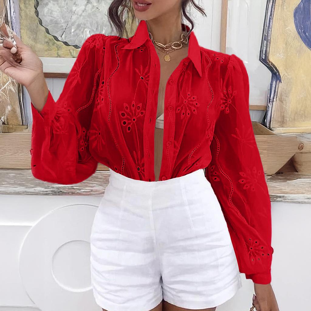 Lässige Urlaubsmode Hohlgestrickte Langarm-Cardigan-Bluse für Damen 2025 Herbst und Winter