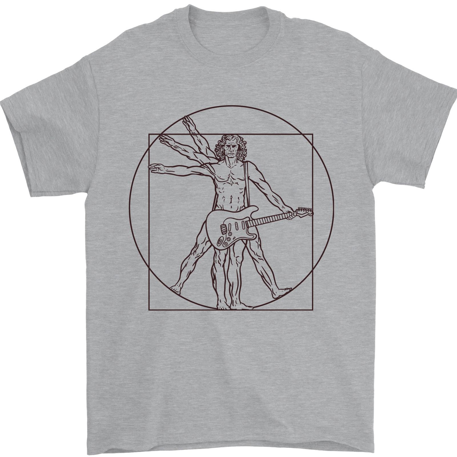 Guitar Vitruvian Man Guitarist Mens T-Shirt Cotton XXXL