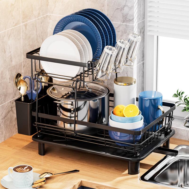 Double-Layer Carbon Steel Dish Drying Rack