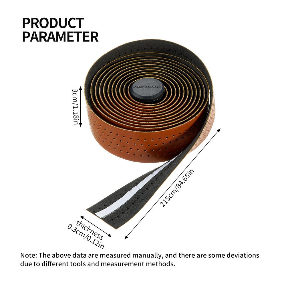 Bicycle Handlebar Tape Textured Perforated PU+EVA 3cm x 210cm Waterproof Abrasion Resistant Anti-Slip Cushioned for Road Bikes