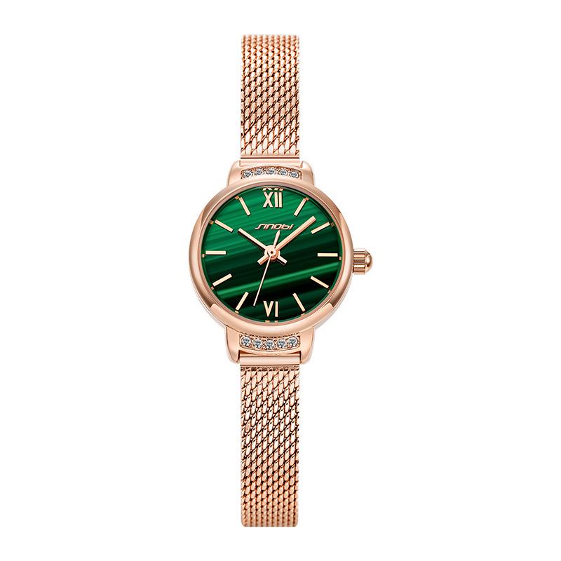 Sinobi Women s Retro Green Mesh Strap Watch – High-End Niche Design