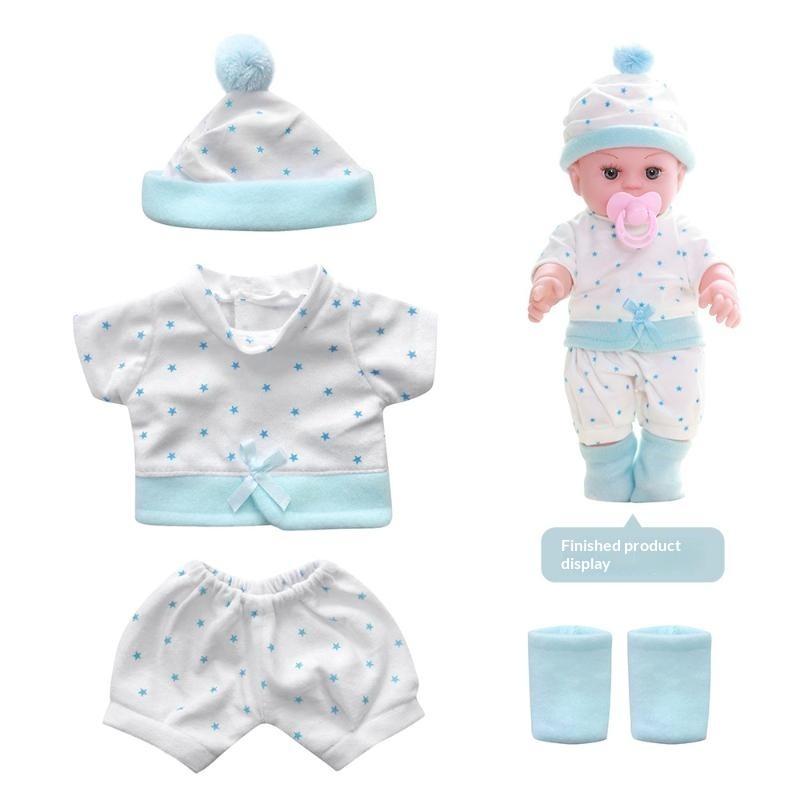 Til 12 tommer 30 cm babydukker Outfits Tøj Bæresele Tegneseriebjørn Vinter Pyjamas Jumpsuit Plys Tøj Tilbehør