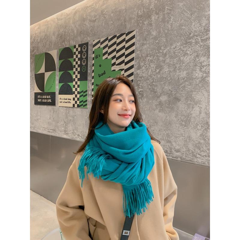 

Scarf Women s Autumn and Winter New Wool Cashmere Scarf Versatile Men s Shawl Dual Purpose Solid Color Scarf 200*70CM