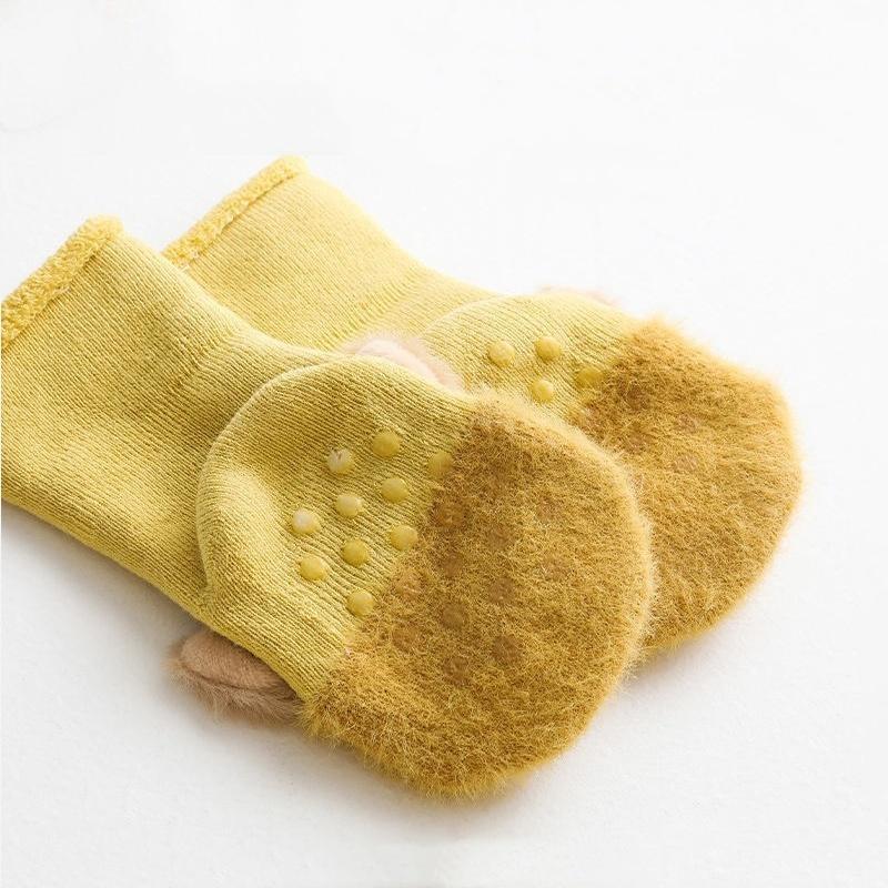 1/2Pairs Newborn Baby Socks For Girls Boys Winter Terry Soft Thick Warm Anti Slip Toddler Socks Cute Cartoon Infant Socks 0-3Y