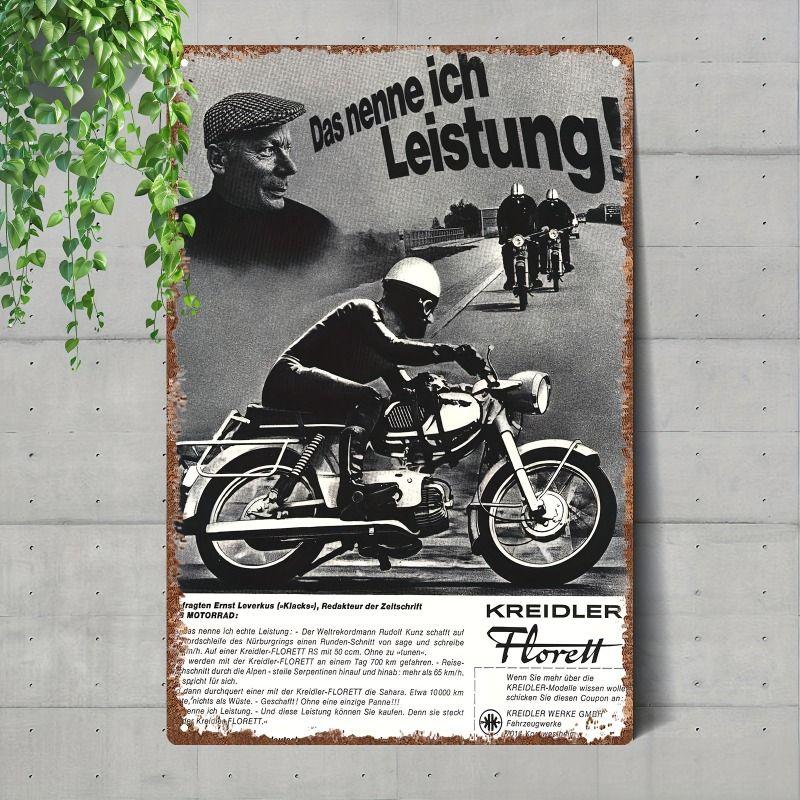 Retro Tin Motorcycle Wall Art for Cafe Bar Garage Decor