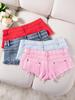 2024 Summer European & American Low-Waist Ripped Women's Denim Hot Pants