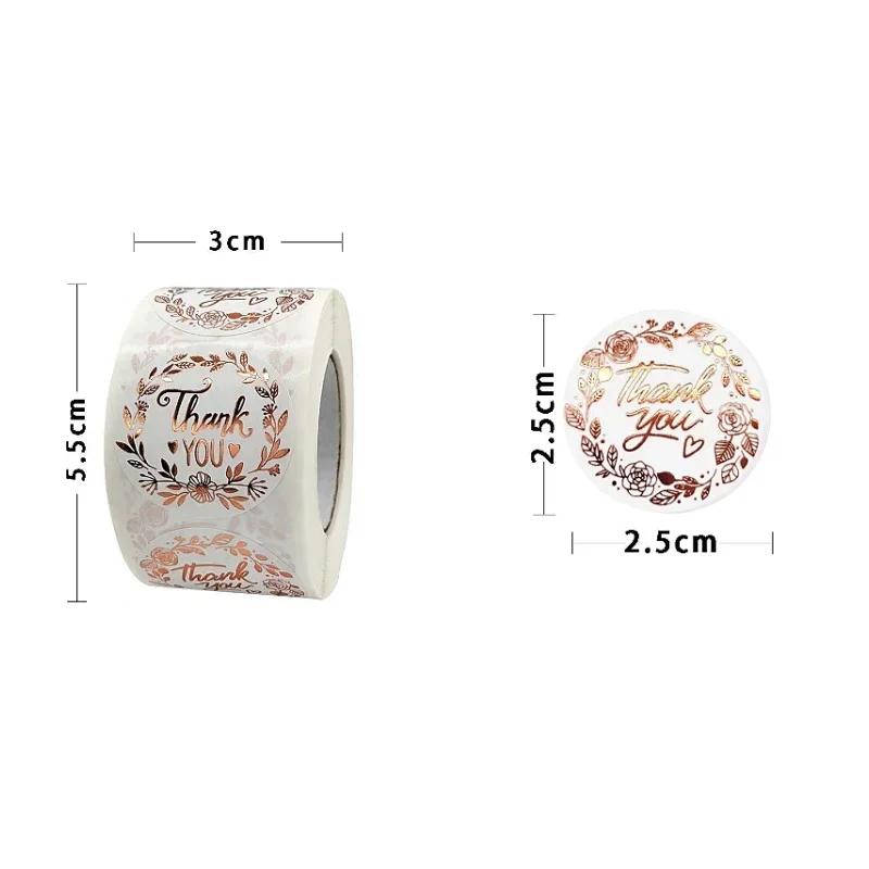 500 Pezzi Adesivi Grazie, Adesivi Etichette con Motivo Floreale Monogrammato, Adesivi Regalo Ringraziamento, Etichette Adesive