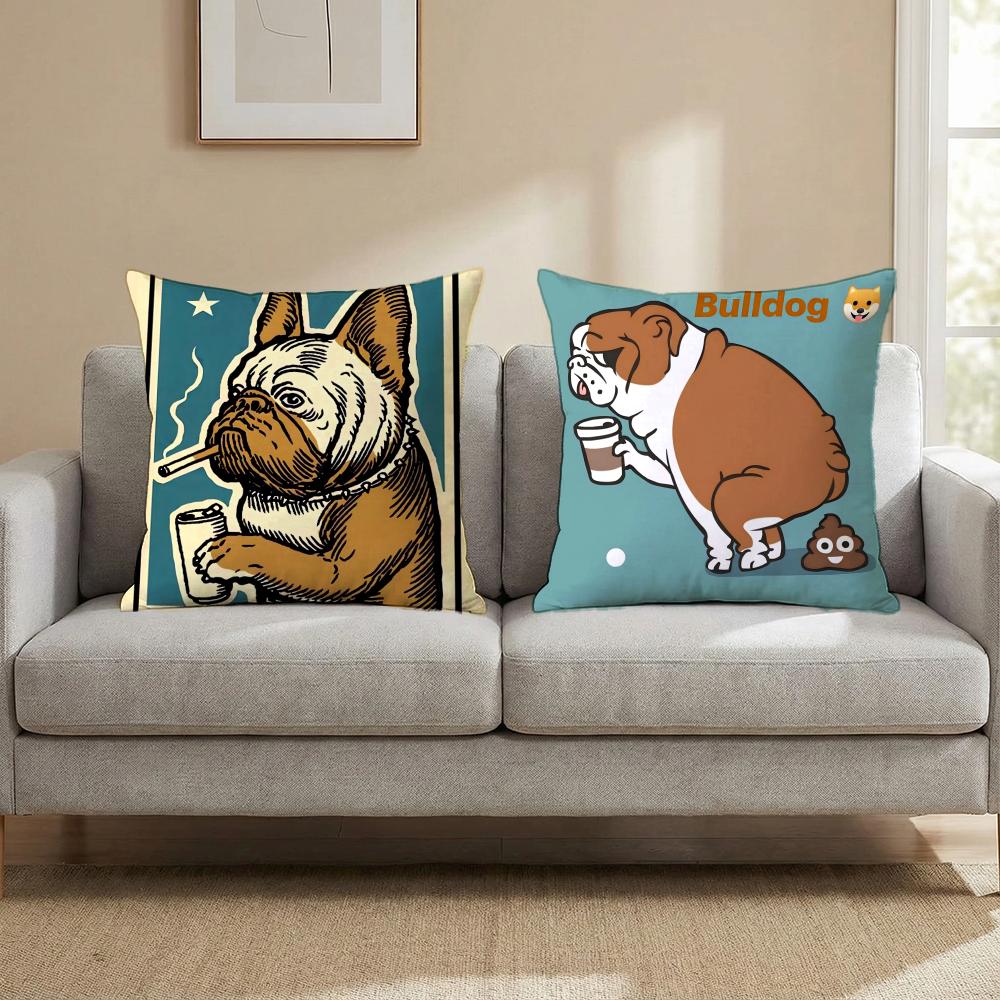 F-Französische Bulldogge PET Kissenbezug Mehrzweck-Kissenbezug für Zuhause & Auto - Wendbar, Weich & Strapazierfähig für den täglichen Gebrauch