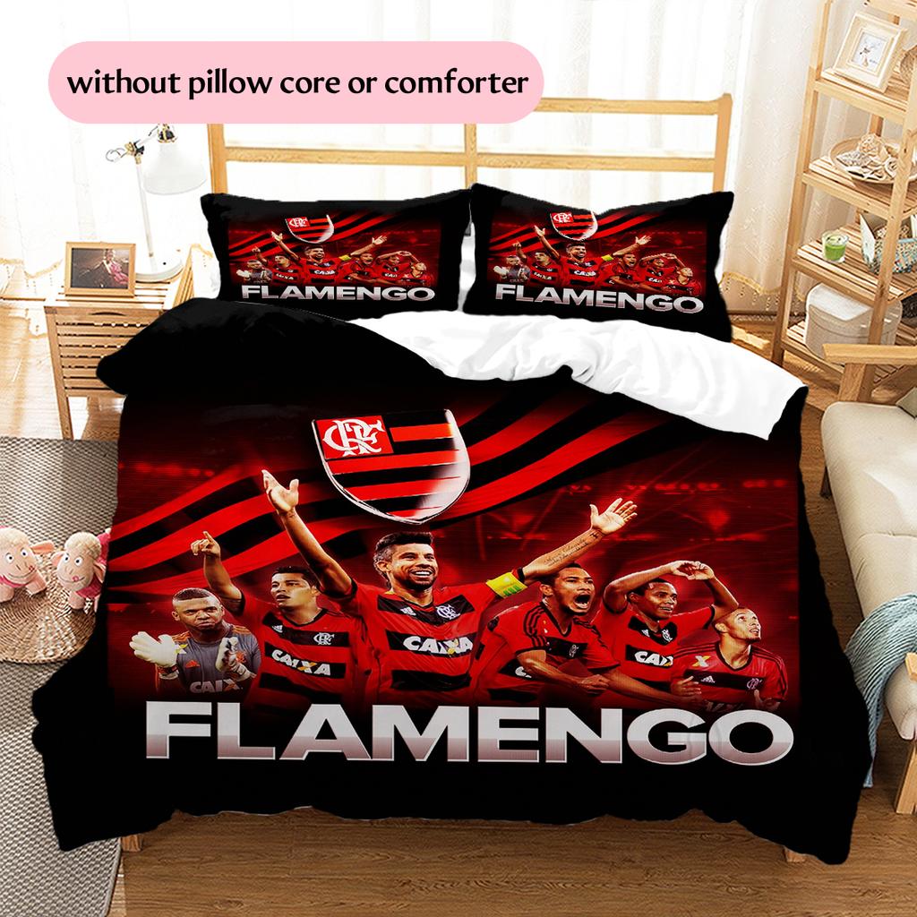 Flamengo Sports Club Pattern Bedding Home Decoration Birthday Gift (1 * duvet cover + 2 * pillowcase, without core)