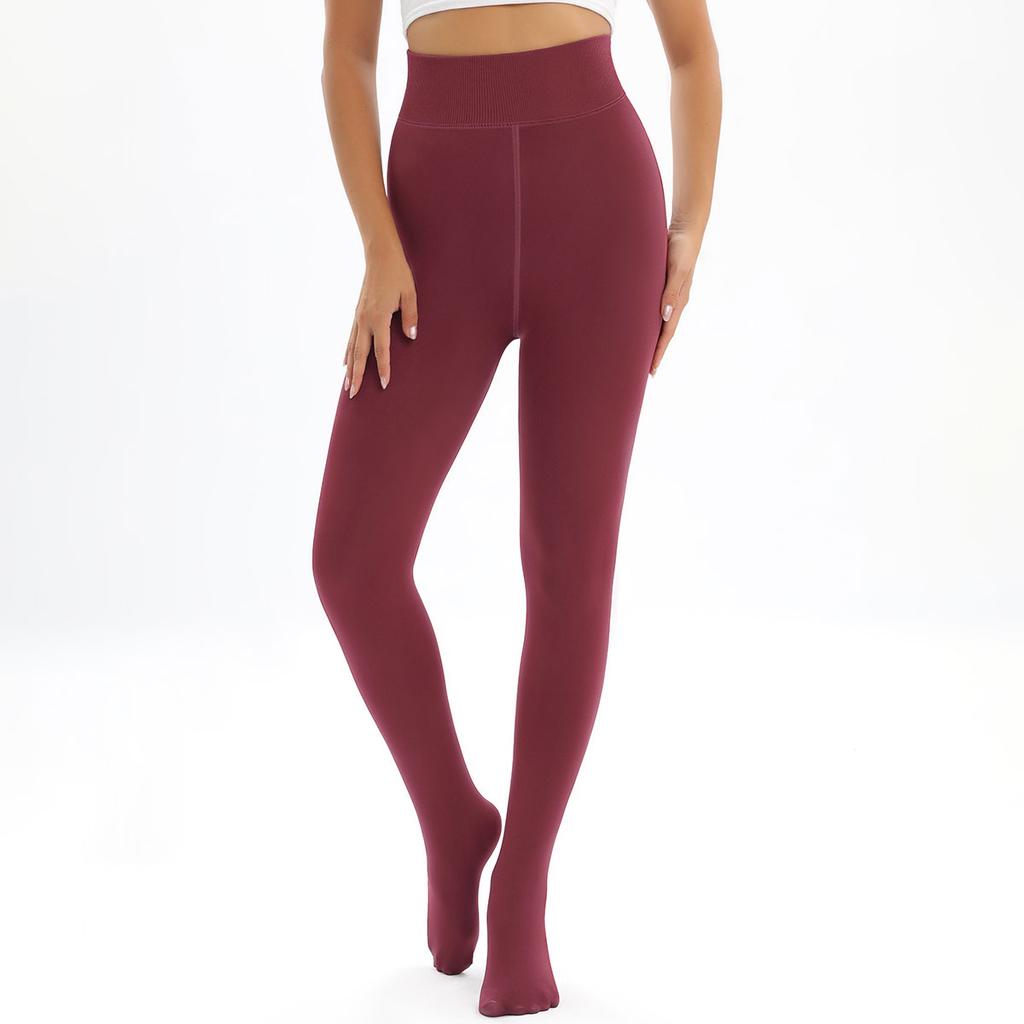 Nessaj Winter Women Leggings High Elasticity Plus Size Tights Plus Velvet Leggings With Socks 320g