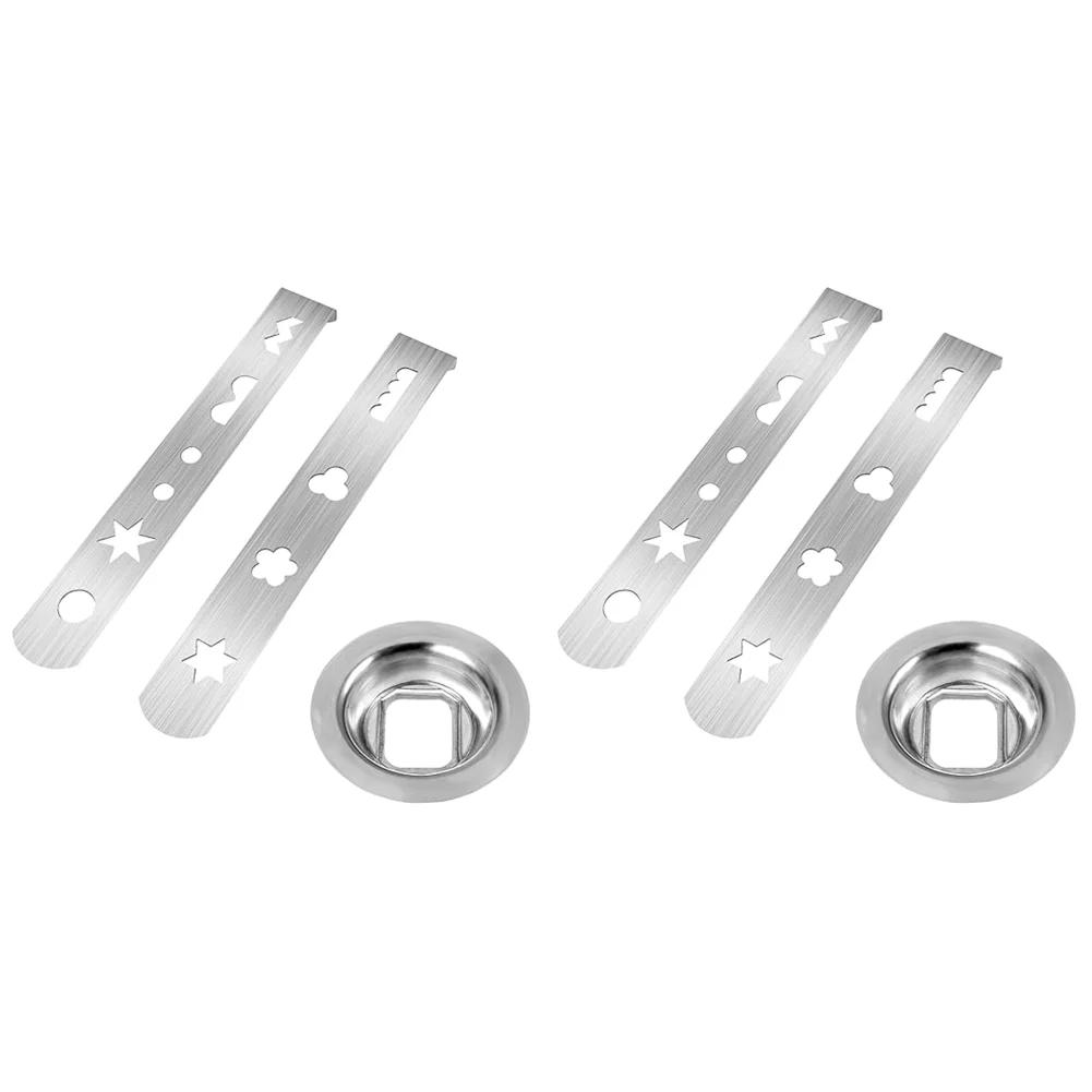 1-3Set Meat Mincer Attachment Stainless Steel with Connection Ring Cookie Maker Attachment Biscuit Mould for Size 5 Meat Grinder