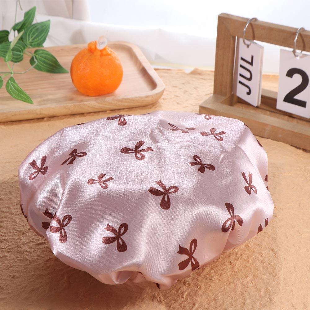 Waterproof Bath Caps Anti-Fouling Hair Hat Printed Bonnet Shampoo Cap Women