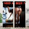Beauty Model Patterned Printed Curtains, Pole Bag Home Decoration, Room Decoration