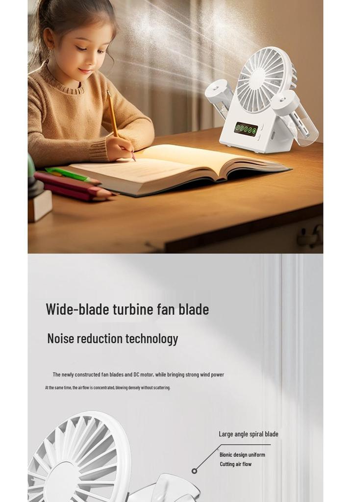 Portable Rechargeable Handheld & Desktop Fan - Neck Hanging Mini Gift Fan for Office Use
