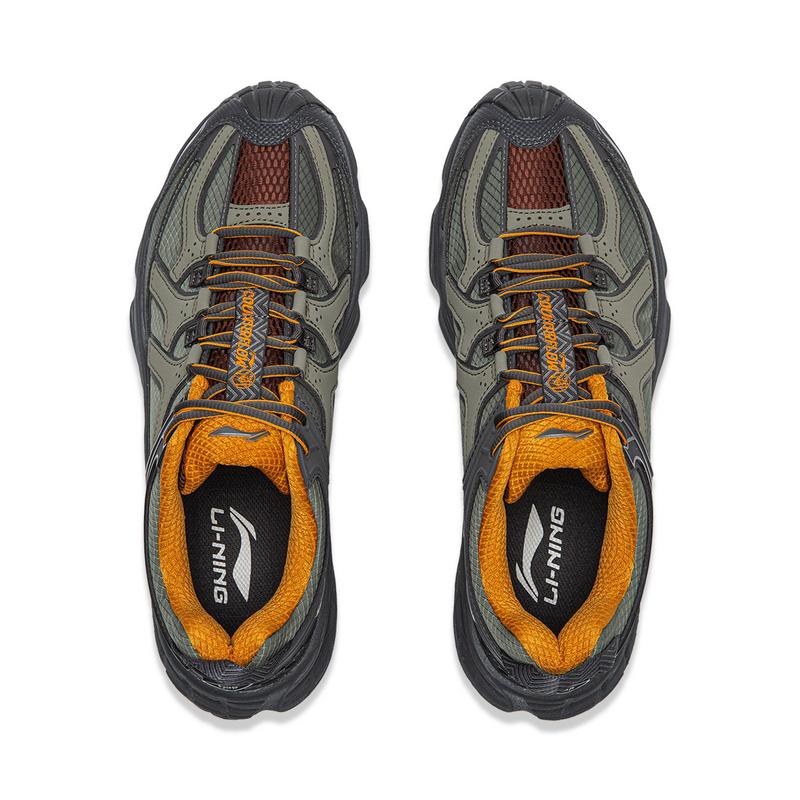 New LiNing CF Tracing Shock Absorbers Rebound Low top Hiking Shoes Unisex Green AHTV033-3