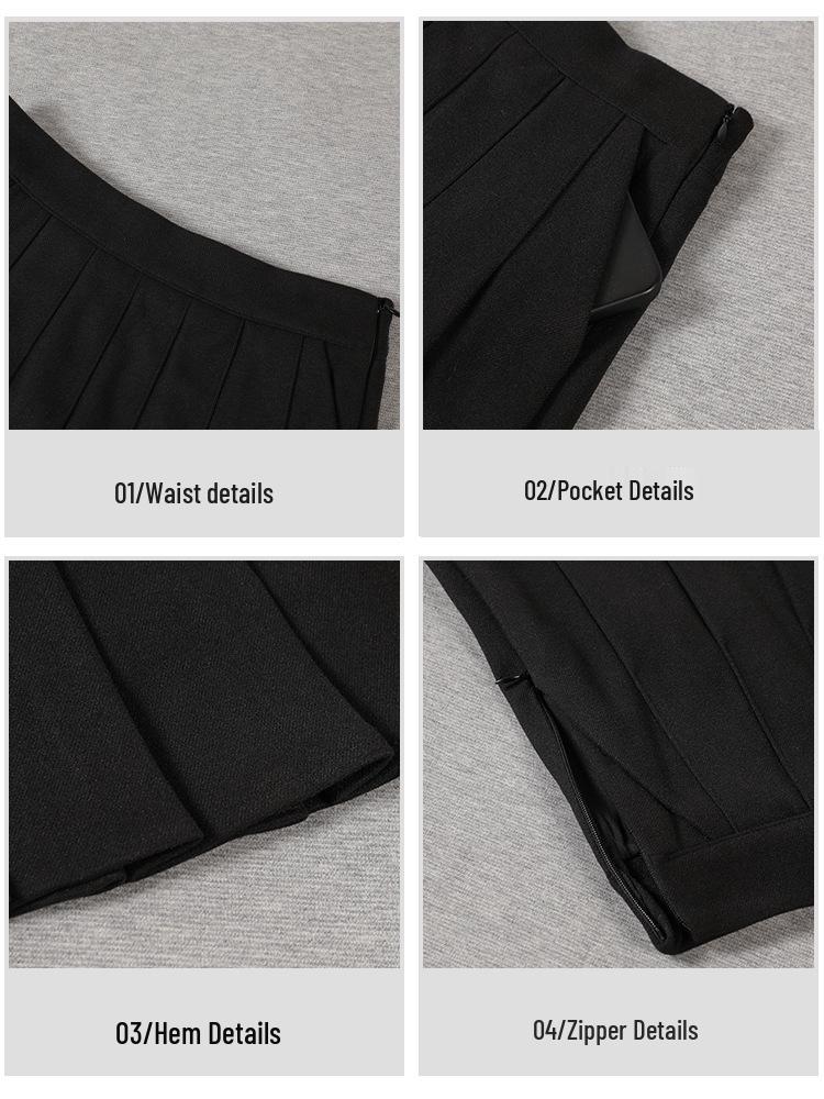 2025 Fall/Winter Fresh College Style High Waist Woolen Pleated Skirt