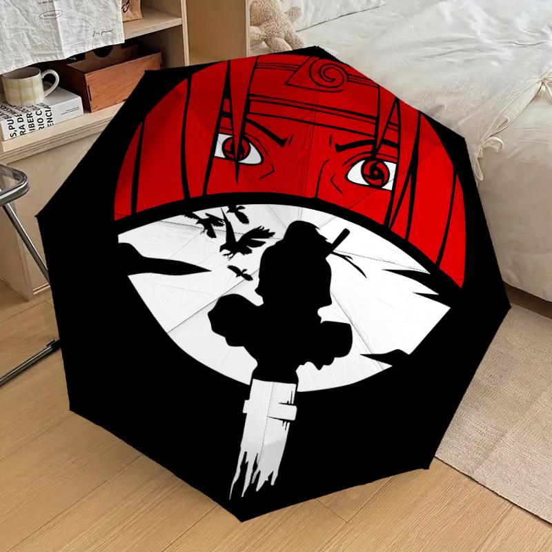 1PC Ninja Mask Automatic Open/Close Umbrella with Windproof, 8-Rib Sturdy Canopy, Durable Ribs, Fashionable Design, Outdoor Accessory, Fun Prin, Holid
