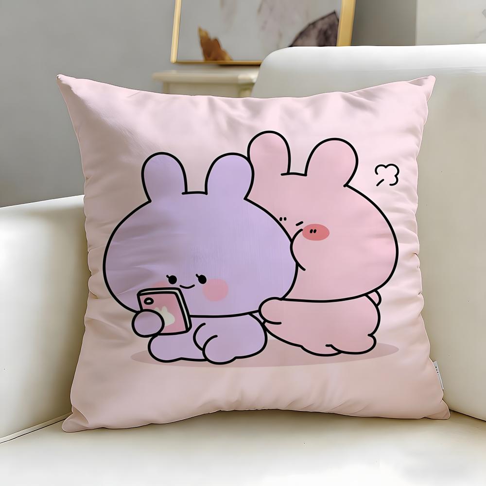 virtual character Asamimichaan Asleep Cushion Cover Soft & Easy-Wash Pillow Case – Versatile for Couch, Bed, Travel and Office