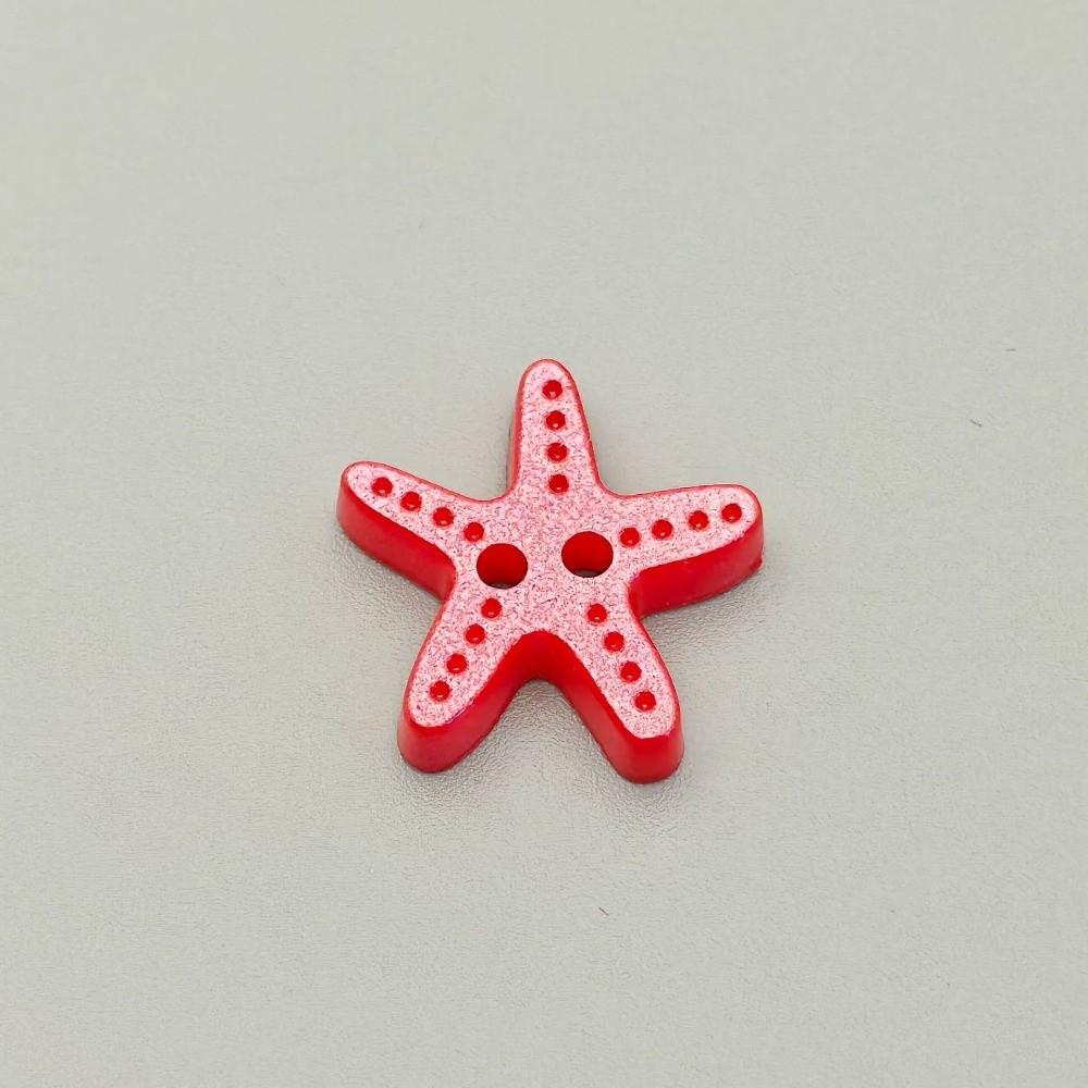 40pcs Colorful Starfish Buttons Creative Resin Imitation Shell Buttons Fashionable Cute DIY Buttons Clothes Accessories