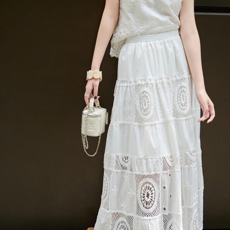 Lanseer New Chinese Style Embroidered A-Line Skirt