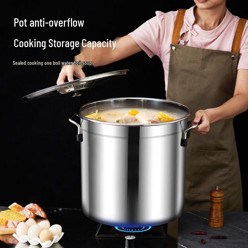 Lu Feng Lai Commercial Stainless Steel Stock Pot with Lid