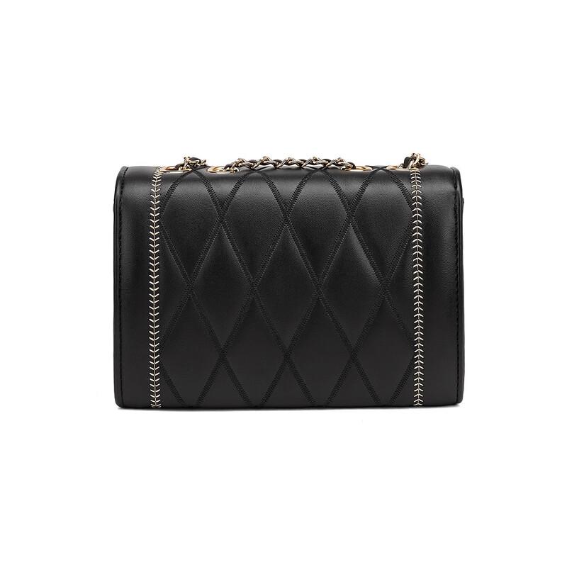 St&Sat Quilted Chain Shoulder Crossbody Bag